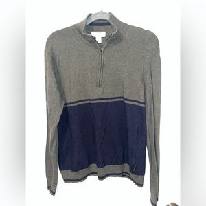 Calvin Klein Men's Zip-Up Sweater in Gray and Navy